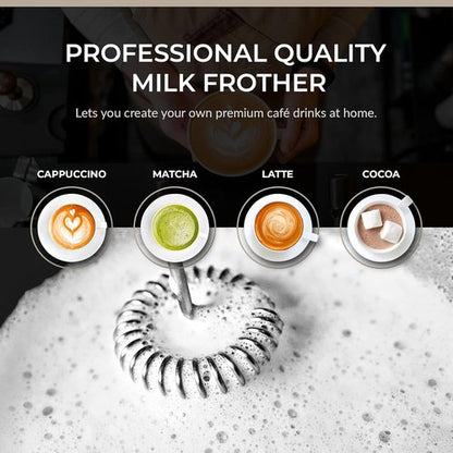 Chefwave | Powerful electric milk frother with stand | Milk frother handheld drink mixer and matcha whisk| BATTERIES INCLUDED! drink mixer handheld | Hand frother, electric stirrer coffee mixer wand