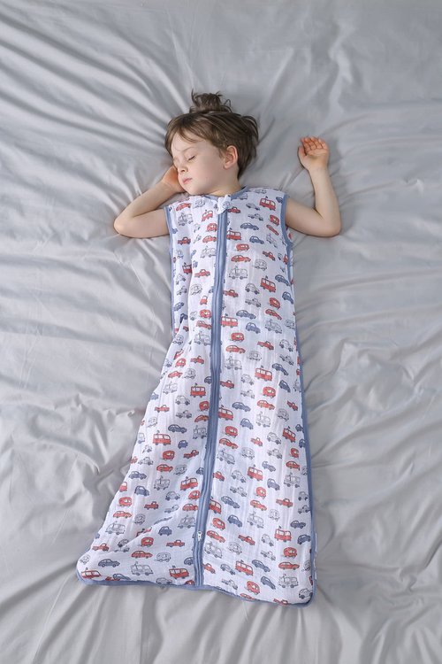 TADO MUSLIN Baby Sleep Sack 2-4 T Baby Wearable Blanket 100% Organic Cotton 0.5 TOG Toddler Sleep Sacks 2‑Way YKK Zipper Soft 4 Layers Muslin 2T 3T 4T Car Truck