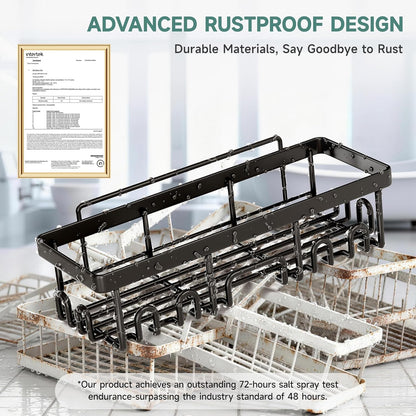Veken Shower Caddy - Rustproof Adhesive Shelves with Soap Holder | Large Capacity Bathroom Organizer