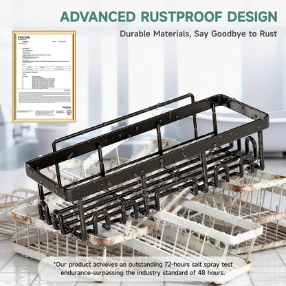 Veken 5-Pack Rustproof & Waterproof Shower Caddy 5-Pack, No Drilling Adhesive Corner Shower Shelves, Rack For Inside Shower, Large Bathroom Organizer Storage Accessories, Ideal for Home&Kitchen, Black