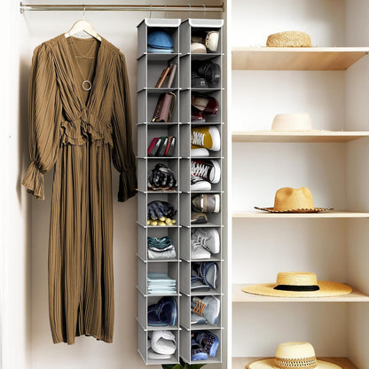 Simple Houseware 10-Shelf Hanging Organizer - Space-Saving Gray Storage Solution