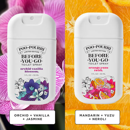Poo-Pourri Bloom in the Bathroom Set | Before-You-Go Toilet Sprayers - Travel Size Odor Removers - 2 Pack