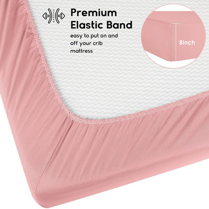 Yoofoss Fitted Baby Crib Sheets - Super Soft Microfiber 2-Pack for Standard Crib & Toddler Mattress | 28x52x8in (Arrow)