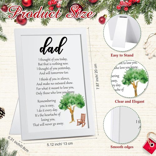Hoolerry Christmas In Heaven Memorial Sign - Cardinal Wooden Remembrance Ornament for Dad | Miniature Rocking Chair with Santa Hat