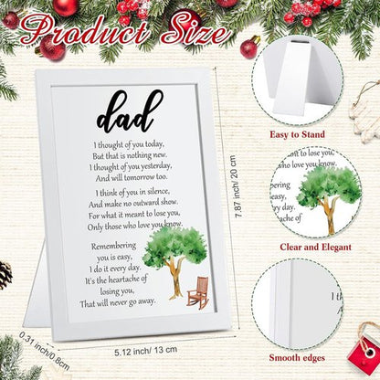 Hoolerry Christmas In Heaven Memorial Sign - Cardinal Wooden Remembrance Ornament for Dad | Miniature Rocking Chair with Santa Hat