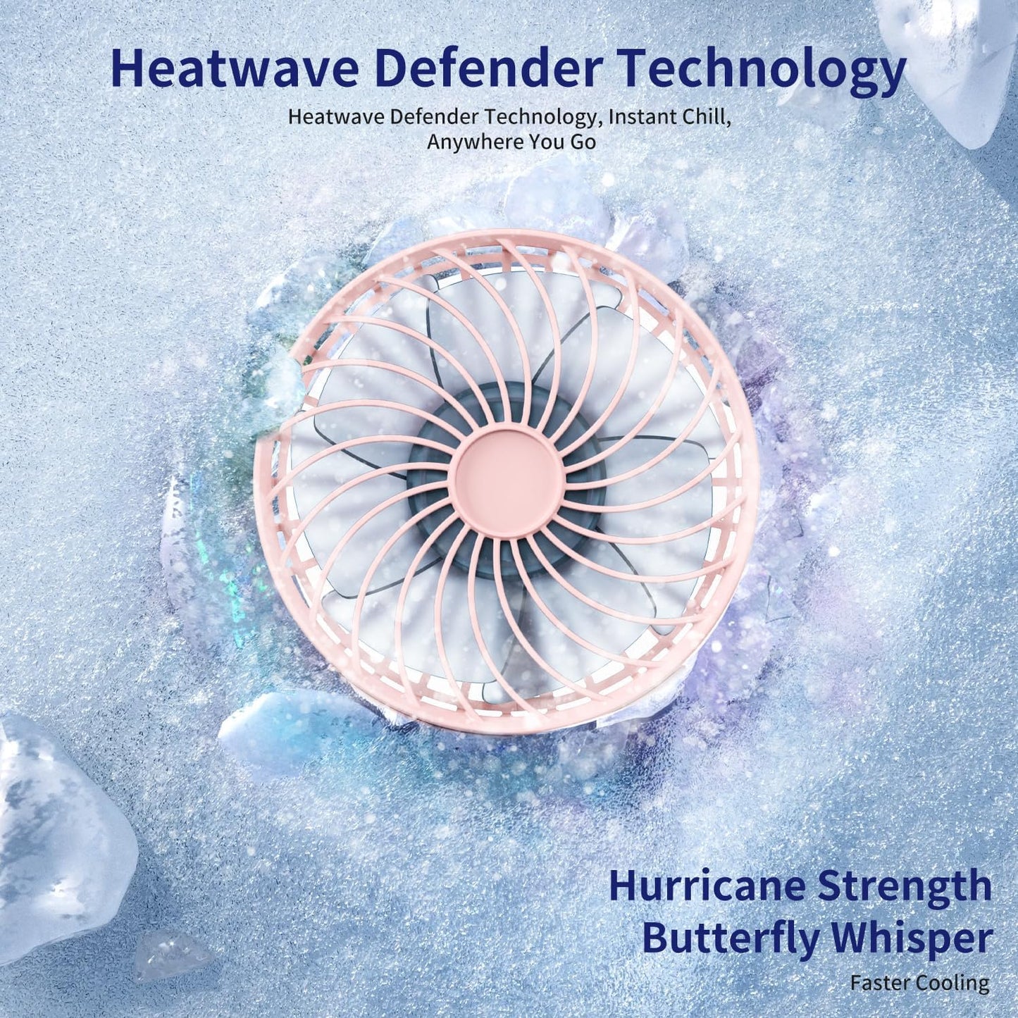 Skiennix Portable Mini Fan - USB Rechargeable Handheld Cooling Device | 4-Speed, Compact Design, Pink