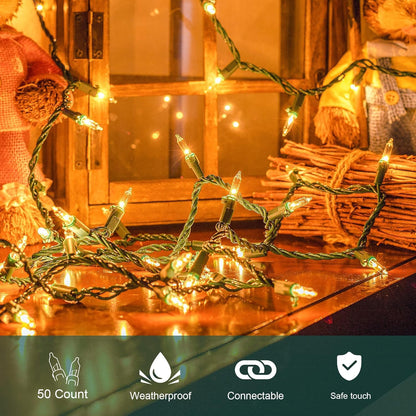 Skiennix 50-Count White Christmas Lights - Mini String Lights for Holiday Decor | 13ft Long, Indoor & Outdoor Use