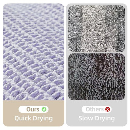 TYUU Waffle Bath Mat, Boho Bathroom Rugs Non Slip Washable Super Absorbent Quick Dry Cute Bath Mat Farmhouse Bathroom Decor, 48''x24'' Lavender Cream