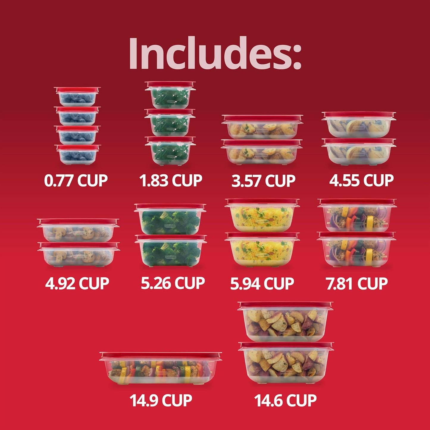Rubbermaid EasyStore Food Storage Containers - 44-Piece Set with Lids for Organized Kitchen