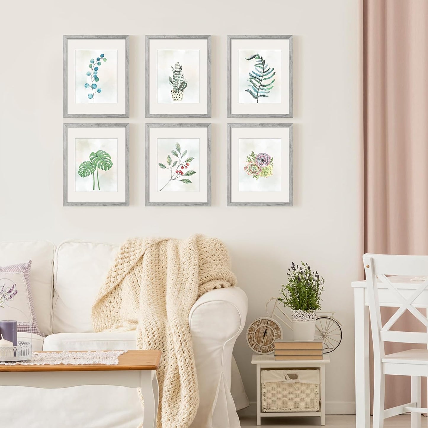 Upsimples 11x14 Picture Frame Set of 5 - Display 8x10 or 11x14 Photos | Gray Wall Gallery Frames