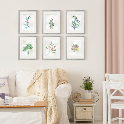 Upsimples 11x14 Picture Frame Set of 5 - Display 8x10 or 11x14 Photos | Gray Wall Gallery Frames