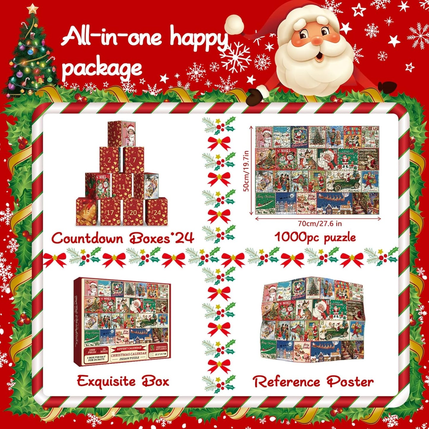 Regine Switzerland Christmas Advent Calendar Puzzle - 1000 Piece Jigsaw for Adults | Holiday Countdown Fun