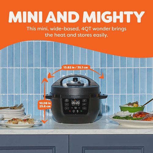 Instant Pot 4QT RIO Mini 7-in-1 Multi-Cooker - Pressure Cooker, Slow Cook, Steam & More - Black