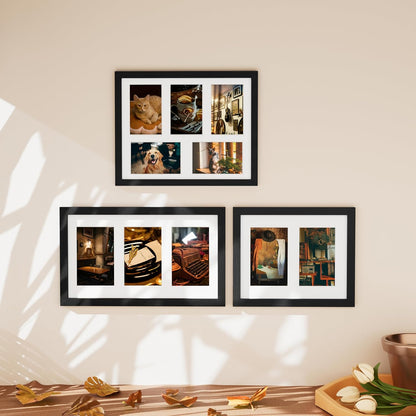 Vittanly 11x14 Collage Picture Frame - Displays 5x 4x6 Photos or 1x 11x14 Without Mat - Black Wall Decor