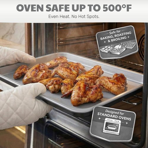 Gotham Steel 6-Pc Stackable Baking Pans Set | Space-Saving Ceramic Bakeware, Non-Toxic & Dishwasher Safe