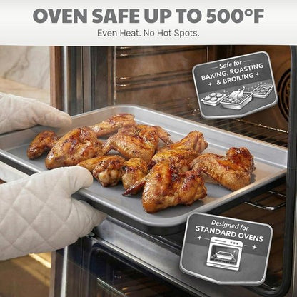 Gotham Steel 6-Pc Stackable Baking Pans Set | Space-Saving Ceramic Bakeware, Non-Toxic & Dishwasher Safe