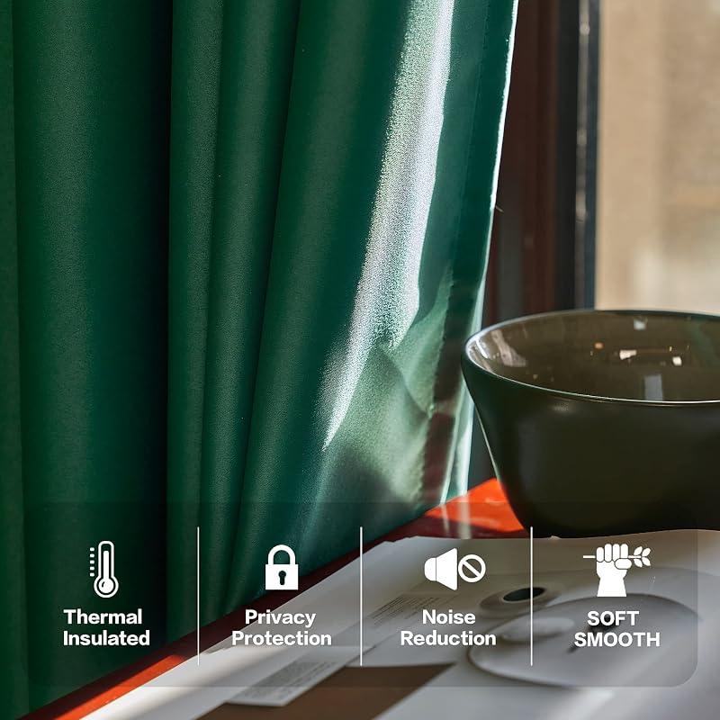 Hunter Green Pinch Pleated Blackout Curtains 52x63 in - Thermal Insulated Panel, Single 1 Pack (Variation: Green 52"W x 63"L)