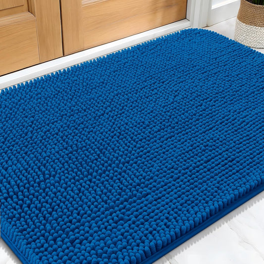 OLANLY Dog Door Mat - Absorbent Non-Slip Mud Mat for Indoor Use | 34x21 Deep Navy Blue