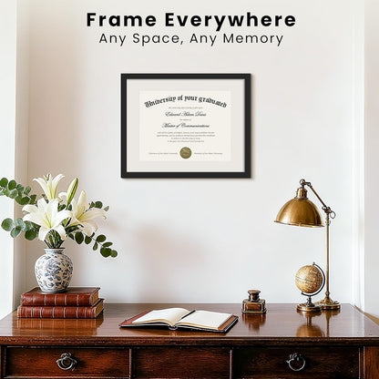Upsimples 11x14 Diploma Frame - Clear Plexiglass Display for 8.5x11 Certificates | Black, 1 Pack