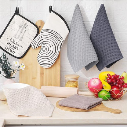 Homaxy 100% Cotton Waffle Weave Dish Cloths - Ultra Soft & Absorbent, Quick Drying | 12 x 12 Inches, 6-Pack