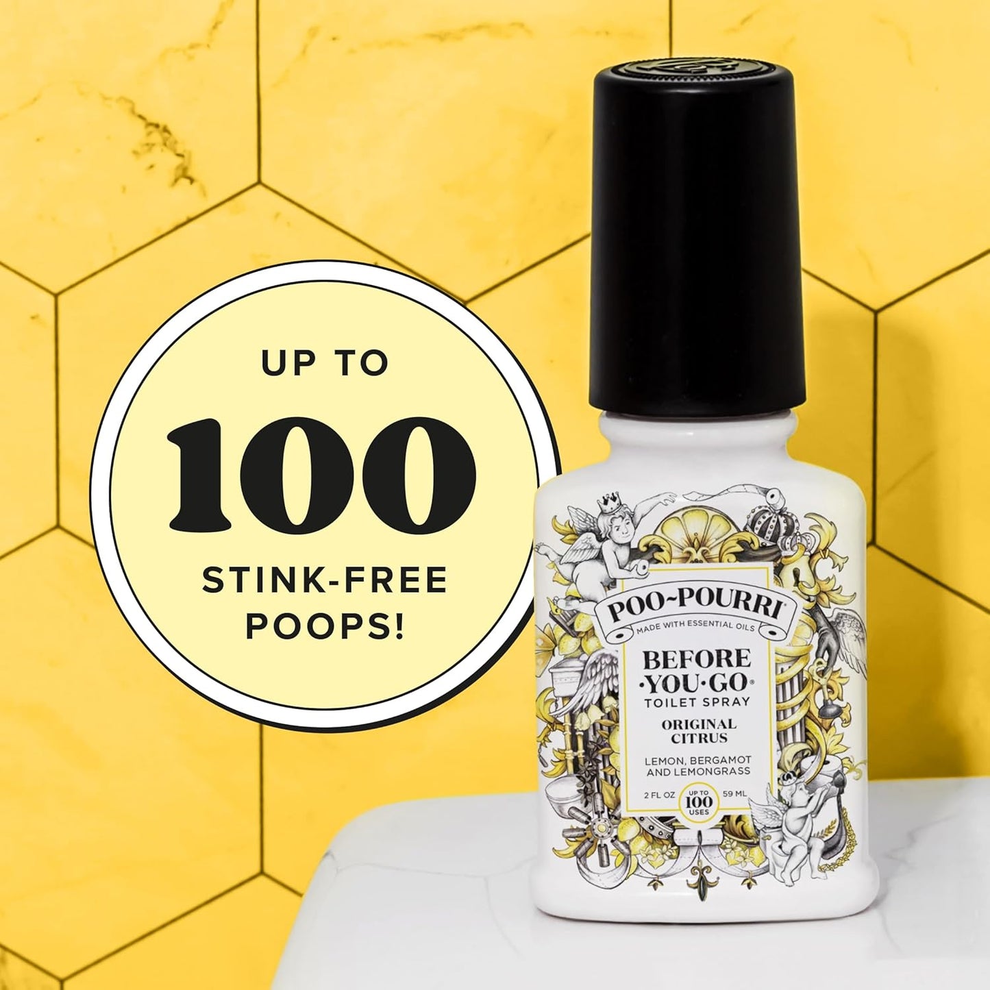 Poo-Pourri Toilet Spray Bundle - Original Citrus 2 Fl Oz & Travel Size 1 Fl Oz | Fresh Lemon & Bergamot Scent