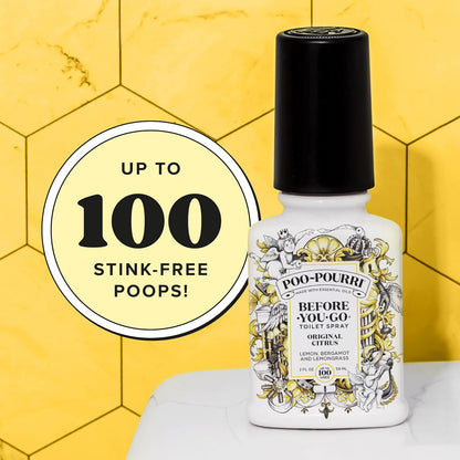 Poo-Pourri Toilet Spray Bundle - Original Citrus 2 Fl Oz & Travel Size 1 Fl Oz | Fresh Lemon & Bergamot Scent