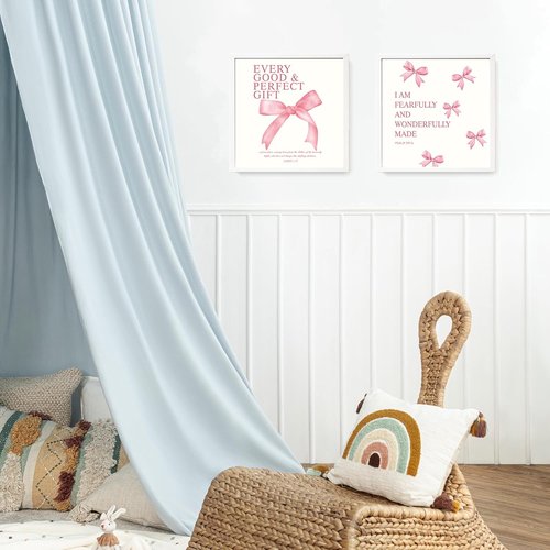 LARTSFRO Coquette Pink Bow Wall Art Decor - Aesthetic Posters for Teen Girls | Set of 4 Unframed 10x10 Inch