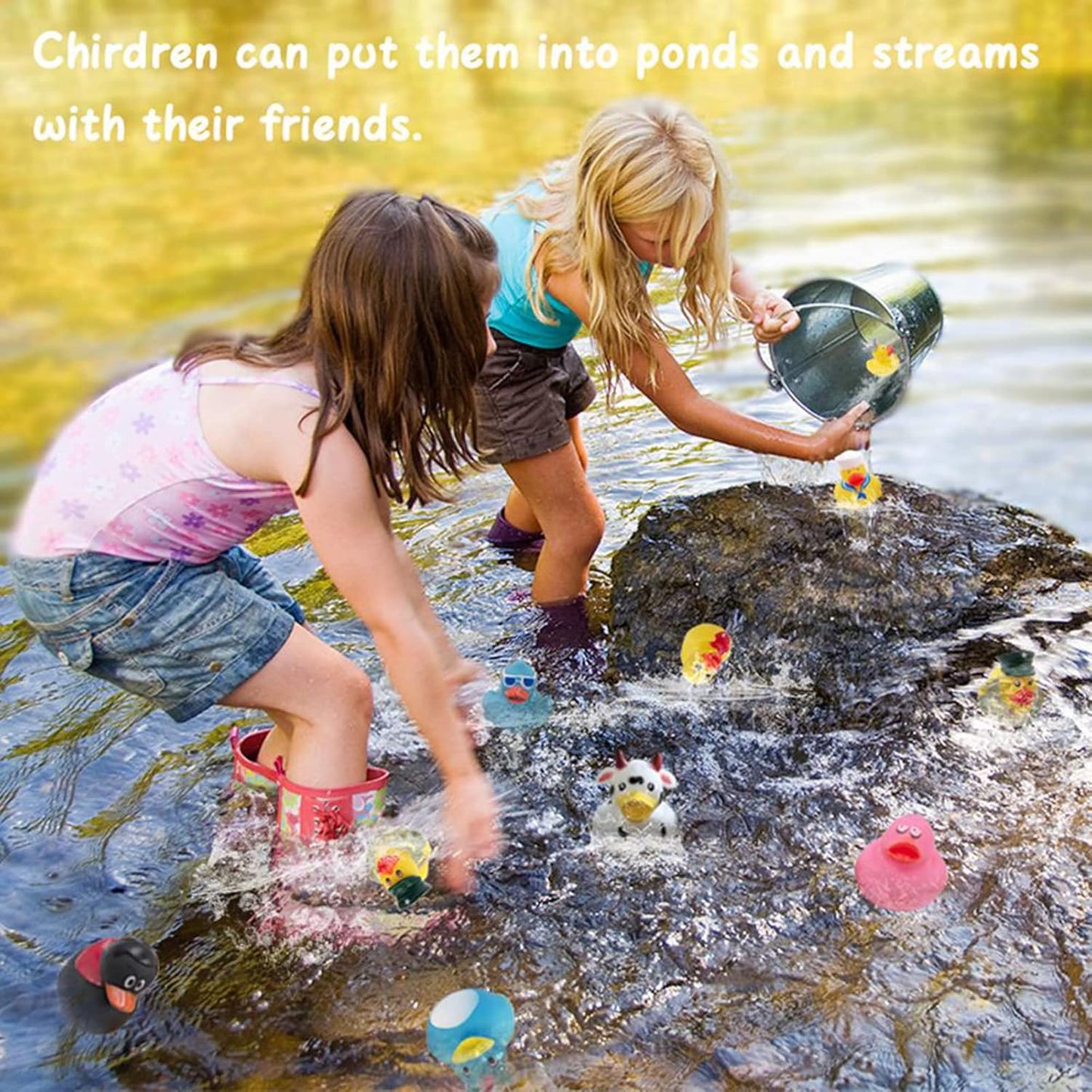 XY-WQ Rubber Duck - 100 Pack Assorted 2.3 Inch Floater Toys for Kids | Perfect for Parties & Bath Time