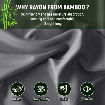 Body Bamboo_ Cooling Pillowcases Long Pillow Cases Breathable Cool Silky Soft Moisture Wicking for Hot Sleepers,Hair and Skin Friendly