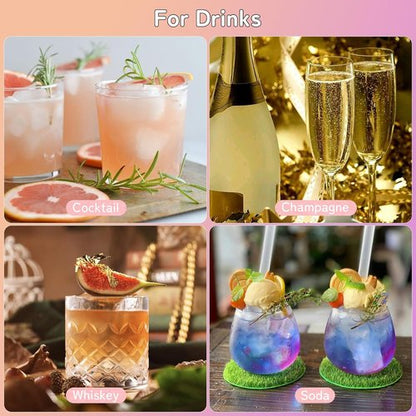 Cherrysea Edible Glitter Food Coloring - 4 Color Shimmer Powder Set for Cocktails & Beverages | Vegan & Gluten-Free - 3g/Bottle