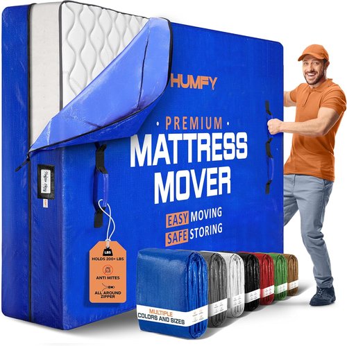 Mattress Bags For Moving - Queen Tear-Proof Storage Cover With 8 Handles & Dual Zippers