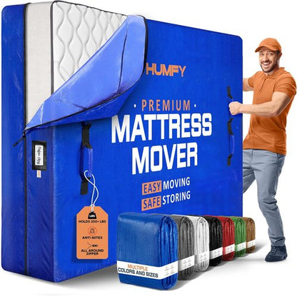 Mattress Bags For Moving - Queen Tear-Proof Storage Cover With 8 Handles & Dual Zippers