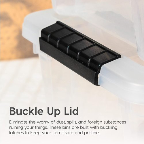 IRIS USA Plastic Storage Bin Combo Pack - Durable Lids & Secure Latching Buckles | 19/32 Qt, 3-Pack, Clear