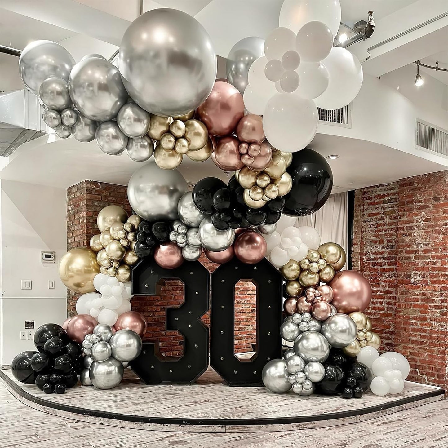 PartyWoo Rose Gold Balloon Garland Kit - 140 Pcs in Various Sizes for Stunning Birthday Decorations