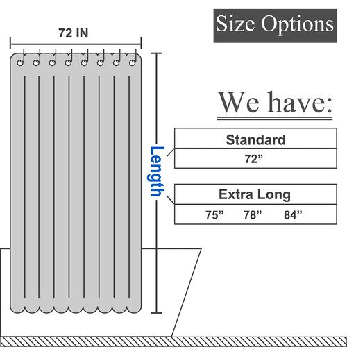 Hotel Style Cotton Shower Curtain with Snap-in Fabric Liner, Mesh Window Top, Honeycomb Waffle Weave Cotton Blend Fabric, Washable, White, 72x72 Inches