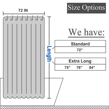 Hotel Style Cotton Shower Curtain with Snap-in Fabric Liner, Mesh Window Top, Honeycomb Waffle Weave Cotton Blend Fabric, Washable, White, 72x72 Inches