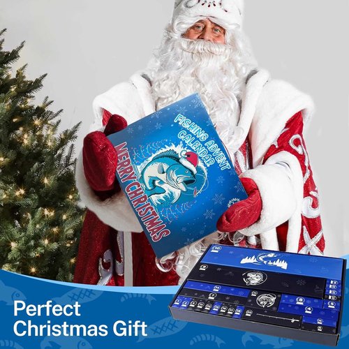 Fishing Advent Calendar 2025 - 24-Day Countdown with Tools, Lures & Accessories | Perfect Xmas Gift for Men & Boys
