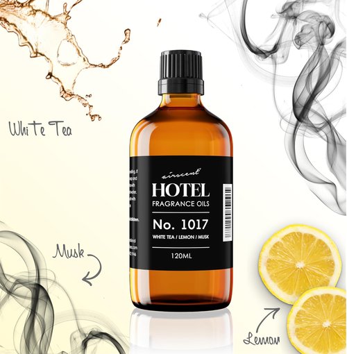 AirScent Hotel Diffuser Oil No. 1017 - White Tea Lemon Cedar Wood - Hotel Scent Dupe - Premium Fragrance Oil for Ultrasonic and Waterless Diffusers and Crafting - 10 mL, 0.34 fl oz Glass Bottle