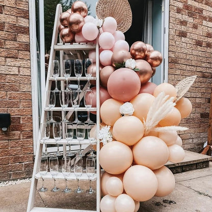 PartyWoo 5-Inch Nude Balloons - 100pcs Apricot Latex for Jungle Safari & Thanksgiving Decor