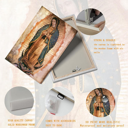 Mexico Our Lady of Guadalupe Wall Art - Framed Catholic Portrait Print | 8x10 Canvas Decor