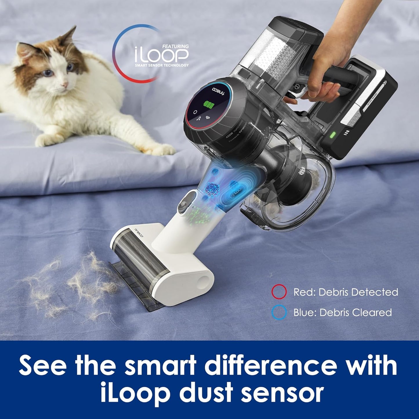 Tineco Cordless Vacuum Cleaner - Powerful Suction & Lightweight Design | Ideal for Hair, Hard Floors & Carpets