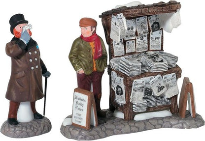 Department 56 Dickens' Village London Newspaper Stand Accessory Figurine Set - 3.2 Inch, Charming Decor