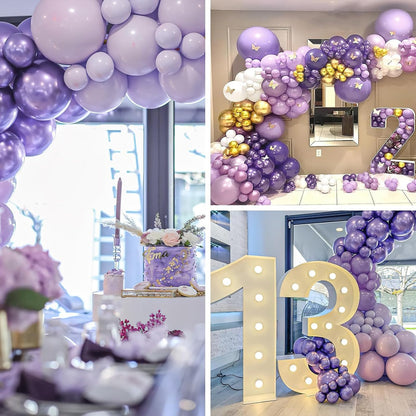 PartyWoo Metallic Purple Balloons - 50pcs 12 Inch Chrome Balloons for Graduation & Birthday Celebrations