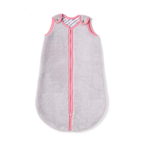baby deedee Sleep Nest Teddy Baby Sleeping Bag, Gray Bubble Gum, Small (0-6 Month) (168)