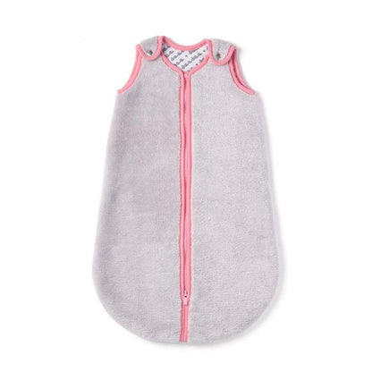 baby deedee Sleep Nest Teddy Baby Sleeping Bag, Gray Bubble Gum, Small (0-6 Month) (168)