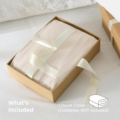 Bedsure Oat Milk Duvet Cover - Extra Soft King Size Bedding, Prewashed Cotton-Like Polyester, 104x90 Inches