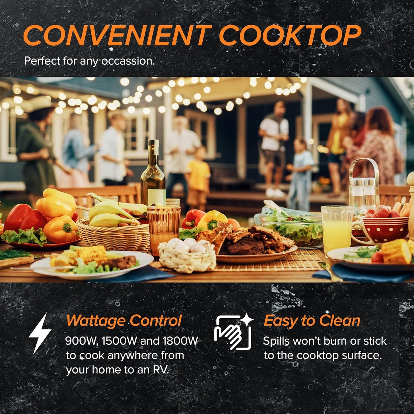Nuwave Double Pro Cooktop - Portable Induction Burner with Dynamic Watt Technology | 900-1800W, 8” Coil
