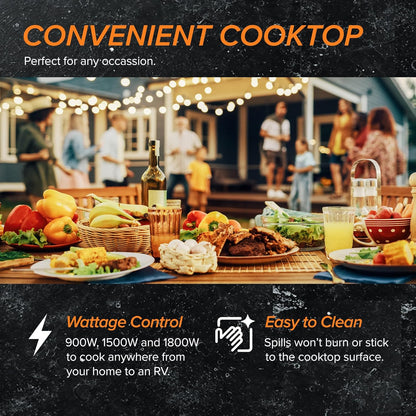 Nuwave Double Pro Cooktop - Portable Induction Burner with Dynamic Watt Technology | 900-1800W, 8” Coil