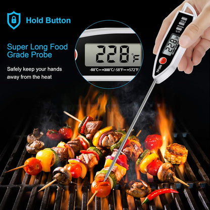 Skiennix Digital Meat Thermometer - Instant Read Cooking Tool for BBQ, Candy, Oil & More | Versatile Kitchen Use