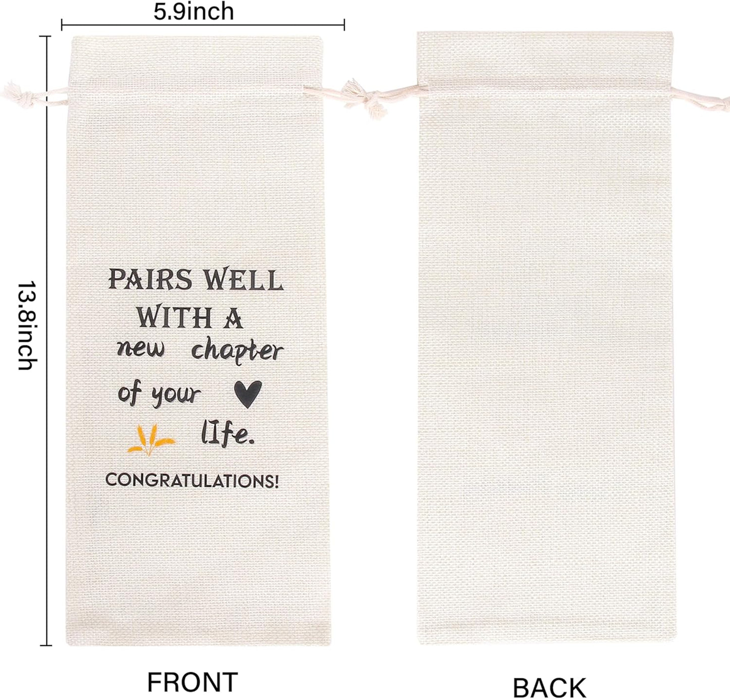 New Chapter Wine Bag 1Pcs New Job Gifts Farewell Gift Bag for Friends Women Men Pairs Well With a New Chapter of Your Life, New Job Gifts For Coworker Boss Going Away Gift